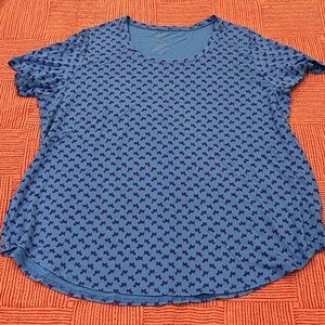 Blue Sky women’s XL Yorkshire terrier pattern top